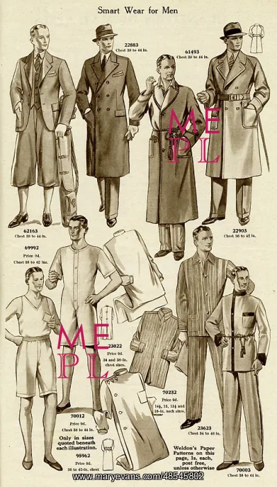 : Mens winter clothing 1936 : Mens winter clothing 1936