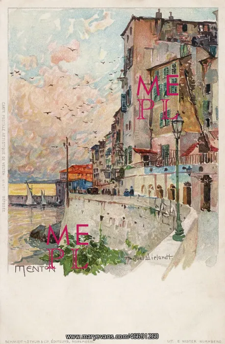 : Menton, France - Waterfront Scene : Menton, France - Waterfront Scene