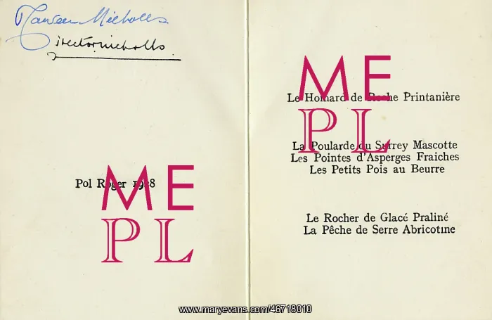 : Menu Card for Claridge's Restaurant : Menu Card for Claridge's Restaurant