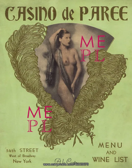 : Menu for Casino de Paree, New York : Menu for Casino de Paree, New York