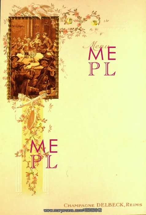 : Menu design advertising Delbeck Champagne : Menu design advertising Delbeck Champagne