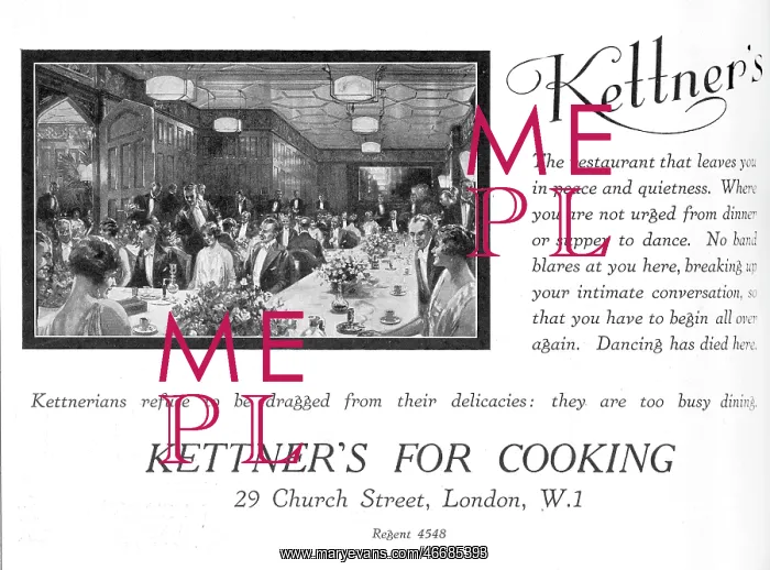 : Menu for Kettner's restaurant : Menu for Kettner's restaurant