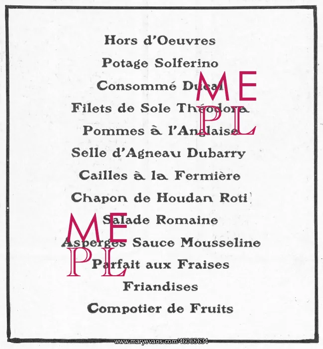 : Menu from the Savoy salle ? manger : Menu from the Savoy salle ? manger