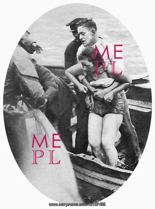 : Mercedes Gleitze, swimmer, pulled from the water : Mercedes Gleitze, swimmer, pulled from the water