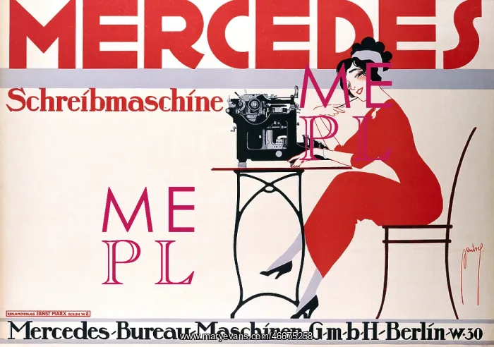 : Mercedes typewriter advert : Mercedes typewriter advert