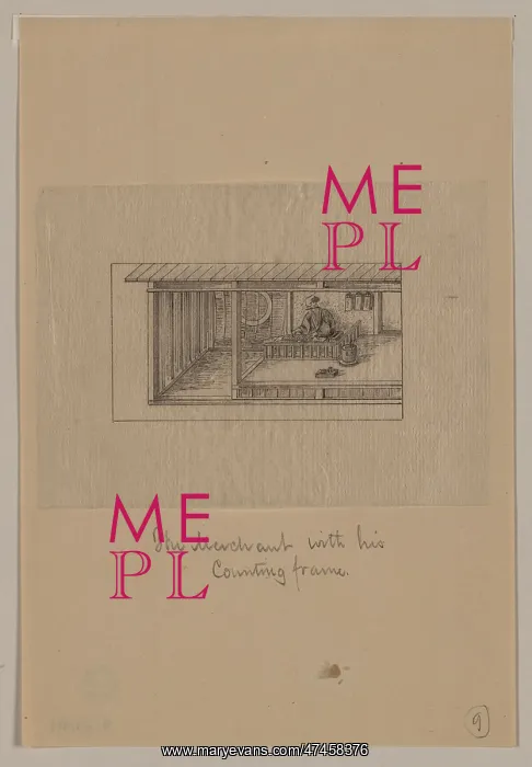 : The merchant with his counting frame : The merchant with his counting frame