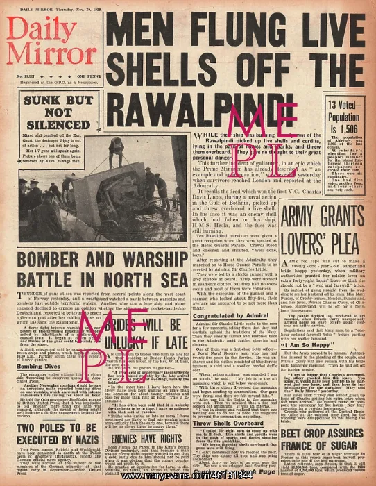 : Merchant cruiser HMS Rawalpindi sunk : Merchant cruiser HMS Rawalpindi sunk