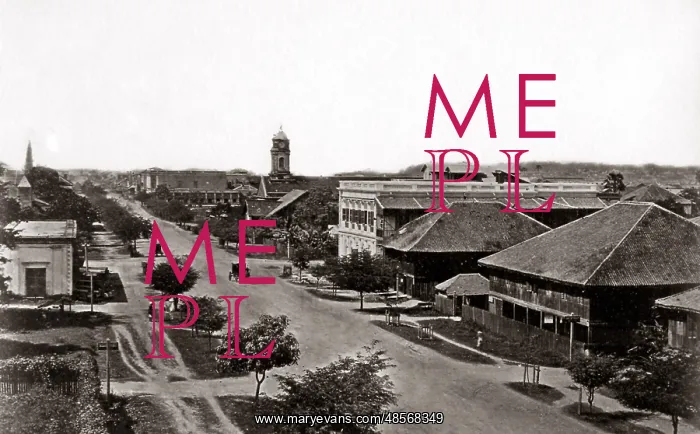 : Merchant Street, Rangoon, Burma, circa 1880 (Myanmar) : Merchant Street, Rangoon, Burma, circa 1880 (Myanmar)