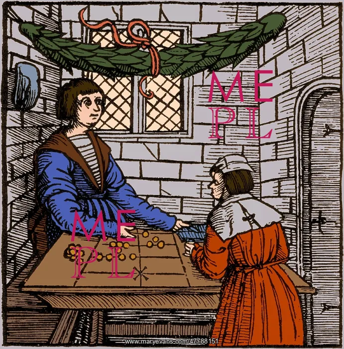 : Merchant Using Abacus, 16th Century : Merchant Using Abacus, 16th Century