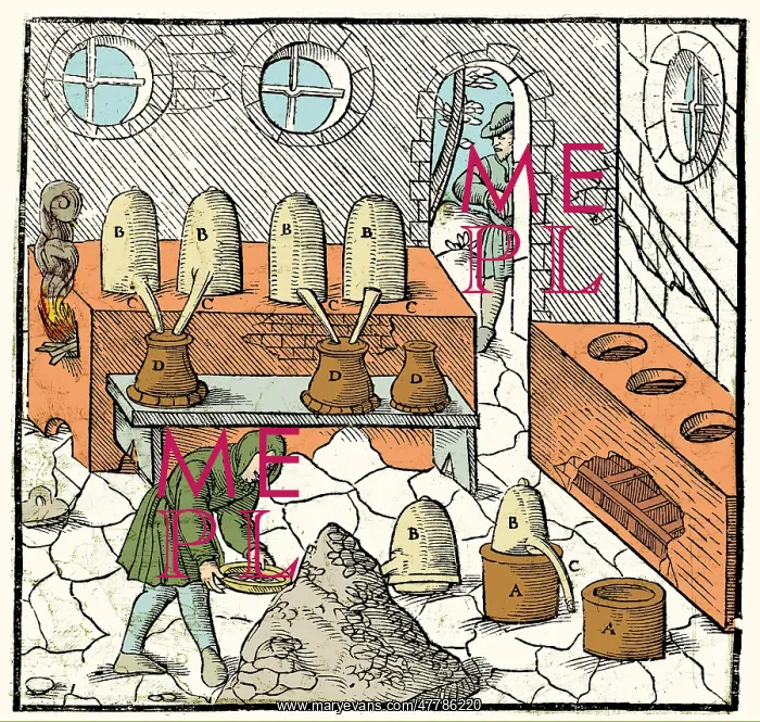 : Mercury Distillation, 16th Century : Mercury Distillation, 16th Century