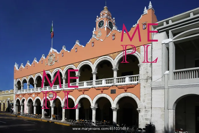 : Merida. Oblique view of the Palacio Municipal : Merida. Oblique view of the Palacio Municipal