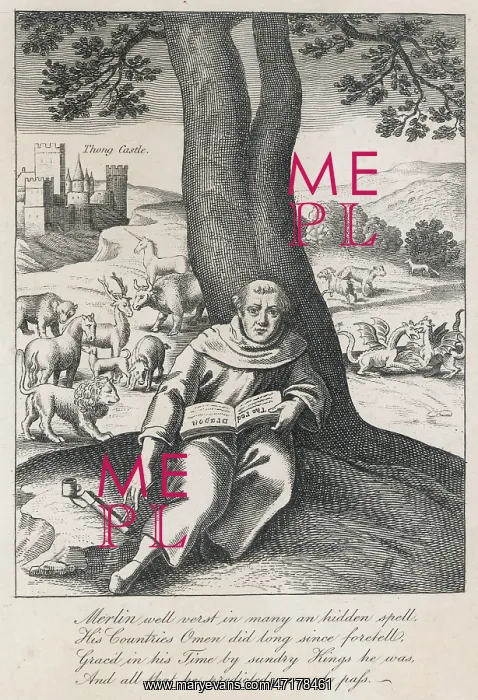 : Merlin reading a magical book : Merlin reading a magical book