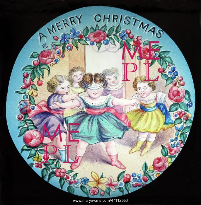  : A Merry Christmas magic lantern slide, Victorian period