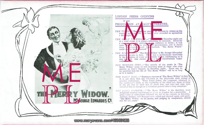 : The Merry Widow by Edward Morton : The Merry Widow by Edward Morton