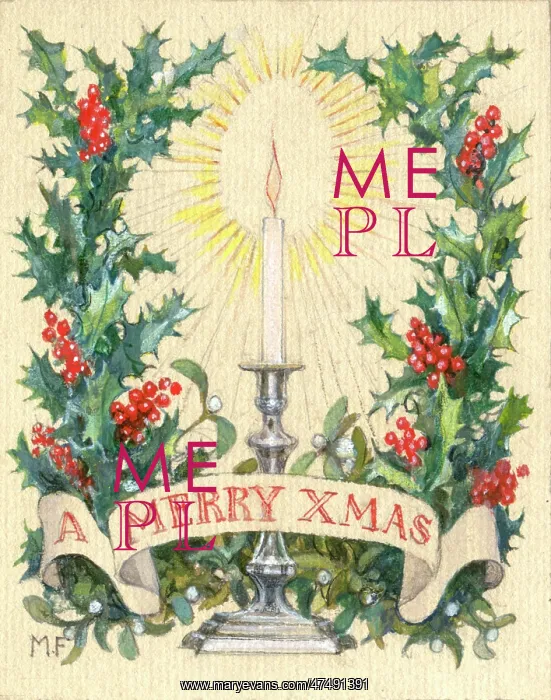 : A Merry Xmas - candle in a silver candlestick : A Merry Xmas - candle in a silver candlestick