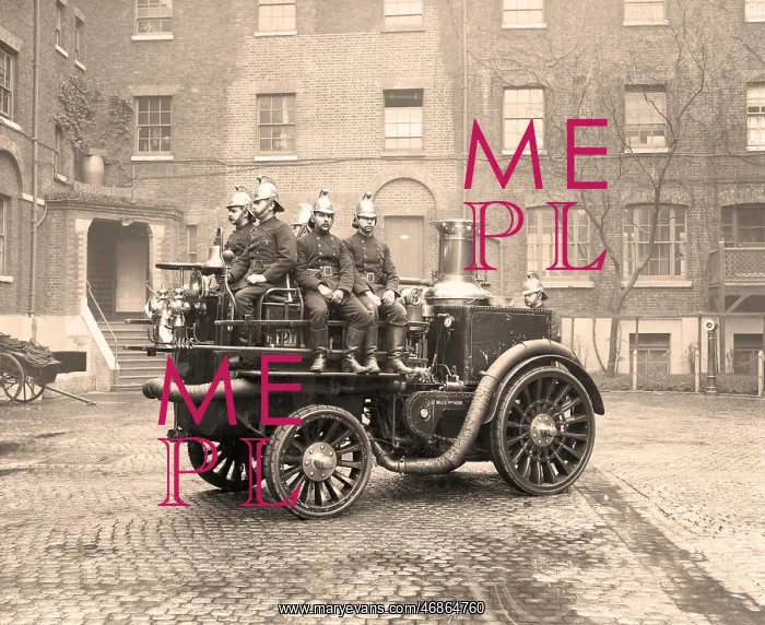 : Merryweather Fire King steam pump and crew : Merryweather Fire King steam pump and crew