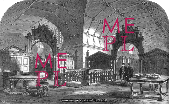 : Merton College, Oxford - the library, 1864 : Merton College, Oxford - the library, 1864