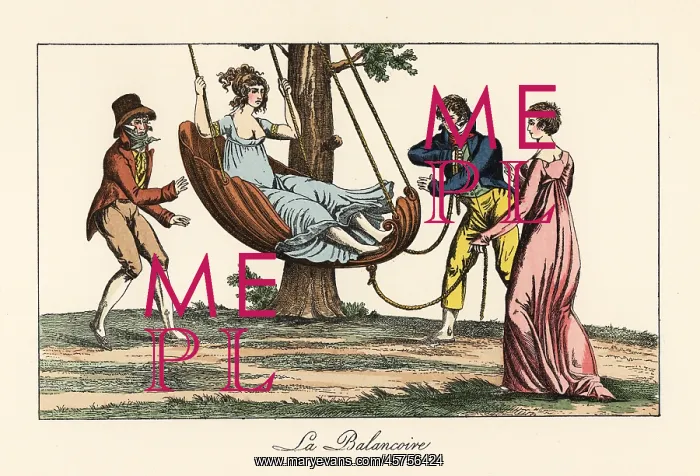 : Merveilleuse in a swing, Directoire era : Merveilleuse in a swing, Directoire era