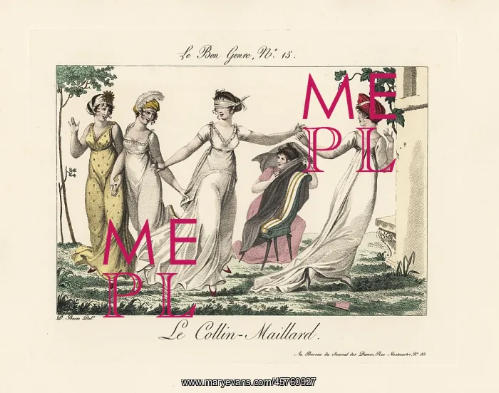 : Merveilleuses playing the game of blind man's buff : Merveilleuses playing the game of blind man's buff