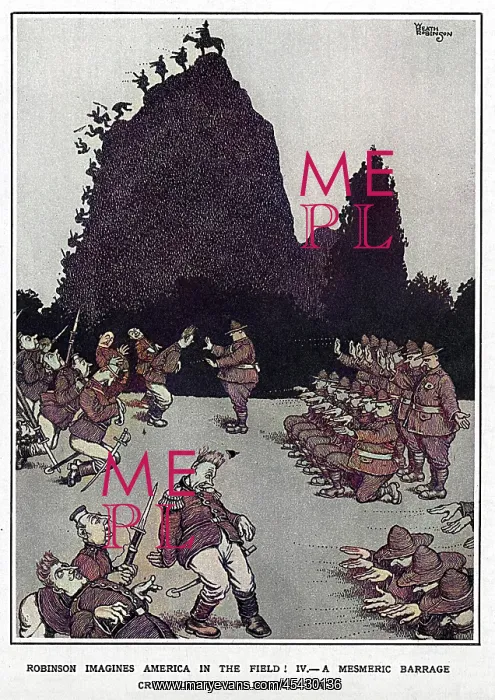 : A Mesmeric Barrage by Heath Robinson, WW1 : A Mesmeric Barrage by Heath Robinson, WW1