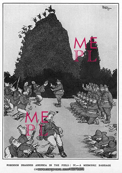 : A Mesmeric Barrage by Heath Robinson, WW1 : A Mesmeric Barrage by Heath Robinson, WW1