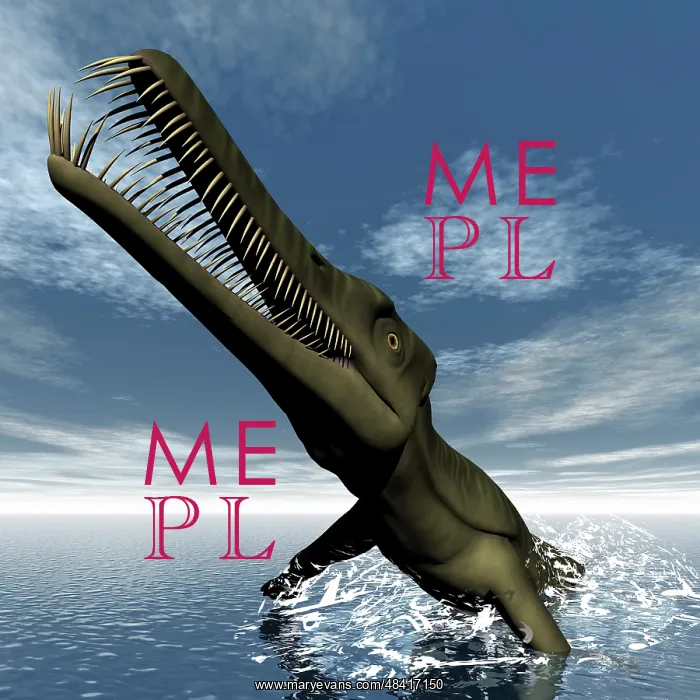: Mesosaurus dinosaur jumping out of the water : Mesosaurus dinosaur jumping out of the water