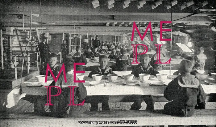 : Mess Room, Training Ship Wellesley, North Shields : Mess Room, Training Ship Wellesley, North Shields