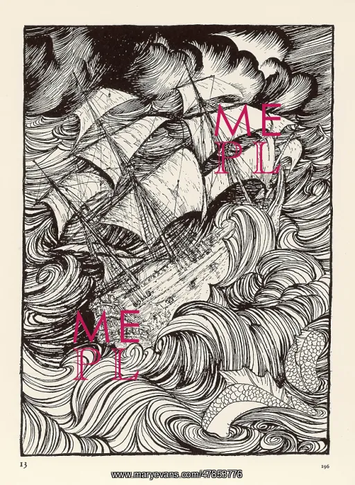 : Message found in a bottle. Ship in a storm : Message found in a bottle. Ship in a storm