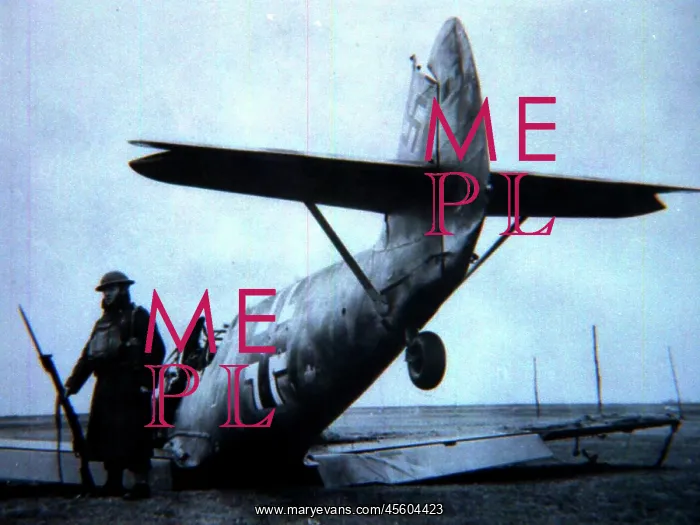: Messerschmitt Bf 109E -guarded by British Tommy : Messerschmitt Bf 109E -guarded by British Tommy