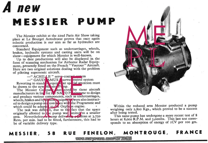 : Messier Hydraulic Pumps : Messier Hydraulic Pumps