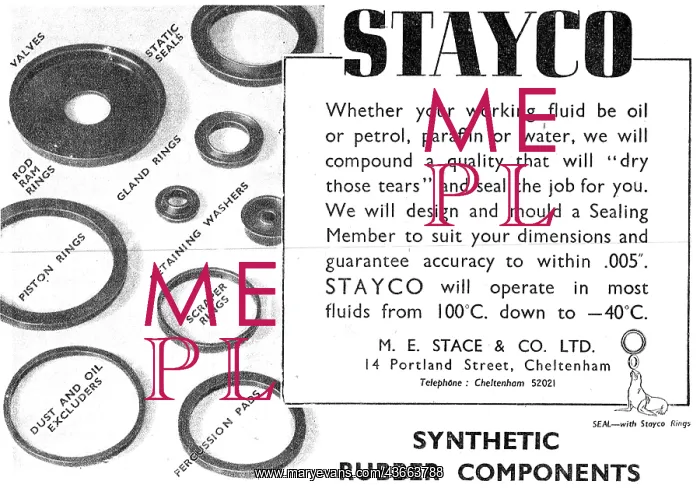  : M.E.Stace & Co. Synthetic Rubber Components