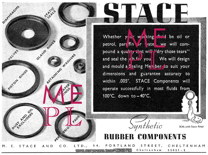  : M.E.Stace & Co. Synthetic Rubber Components