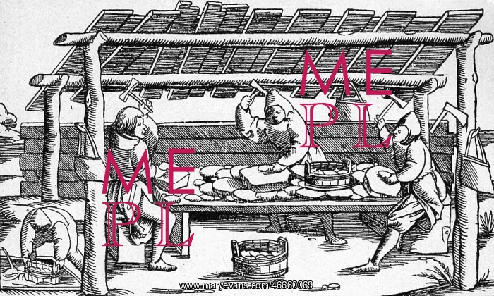: metal, processing of gold and silver ore, woodcut : metal, processing of gold and silver ore, woodcut