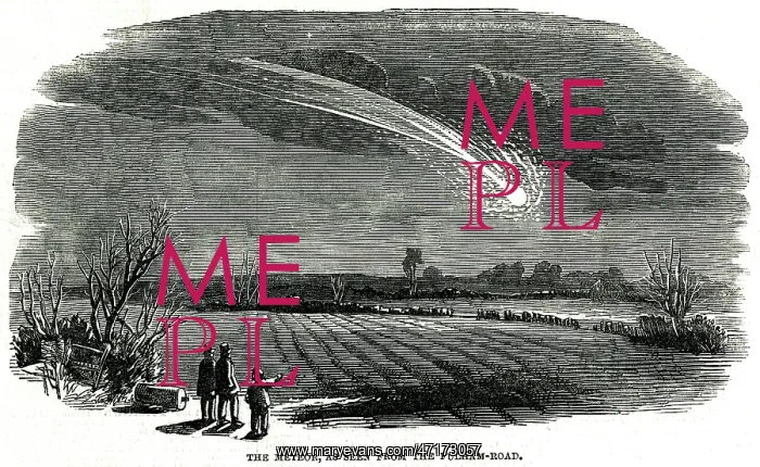 : Meteor seen above fields from Fulham Road, London : Meteor seen above fields from Fulham Road, London