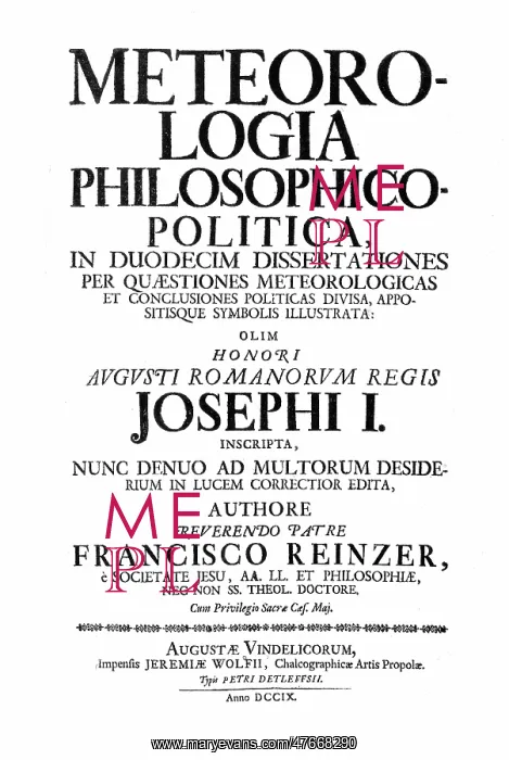 : Meteorologia, Title Page, 1709 : Meteorologia, Title Page, 1709