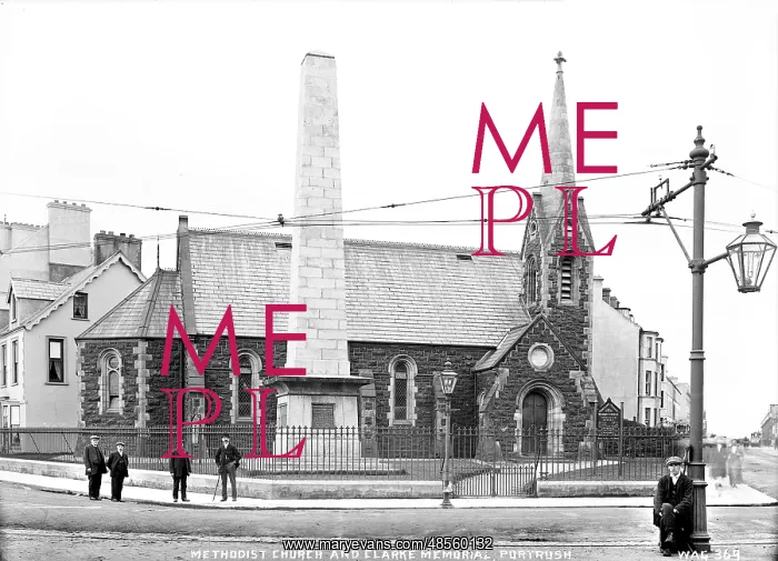 : Methodist Church and Clarke Memorial, Portrush : Methodist Church and Clarke Memorial, Portrush