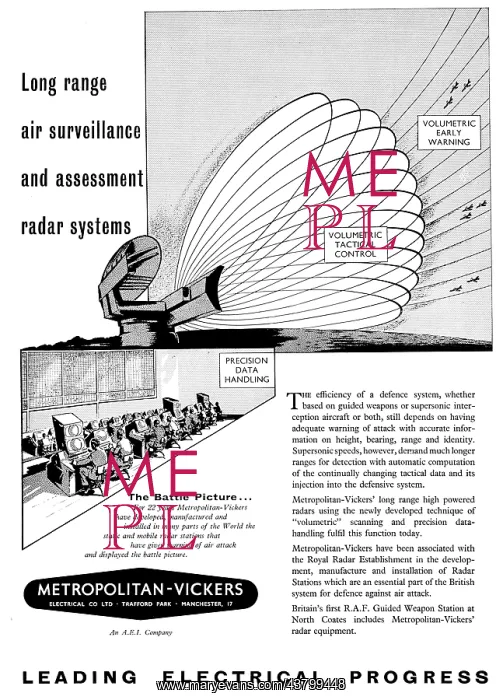 : Metropolitan Vickers. Metrovick Surveillance Radar Systems : Metropolitan Vickers. Metrovick Surveillance Radar Systems