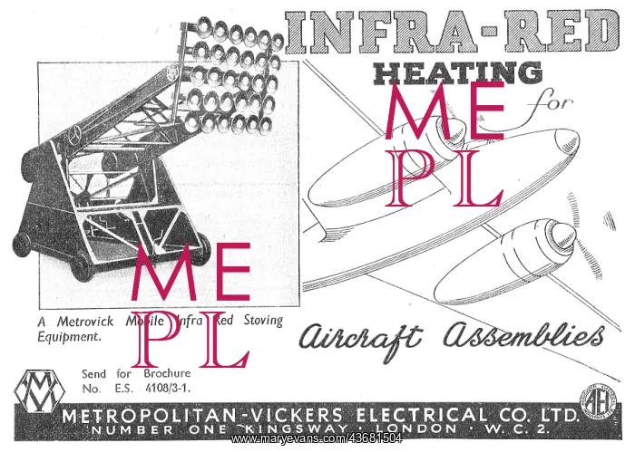 : Metrovick Infra Red Stoving Equipment : Metrovick Infra Red Stoving Equipment