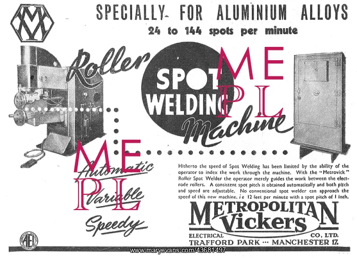 : Metrovick Roller Spot Welding Machine : Metrovick Roller Spot Welding Machine