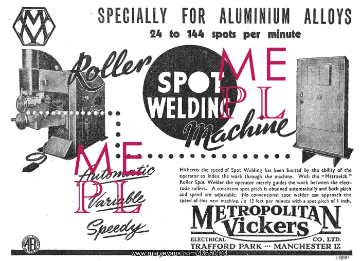 : Metrovick Spot Welding Equipment : Metrovick Spot Welding Equipment