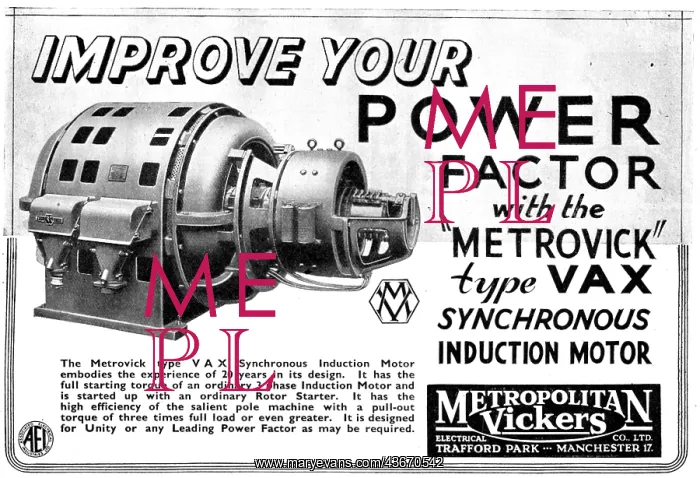 : Metrovick VAX Synchronous Induction Mootor : Metrovick VAX Synchronous Induction Mootor