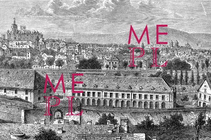 : Metz 1893. France, Metz, view, wood engraving, 1893 : Metz 1893. France, Metz, view, wood engraving, 1893