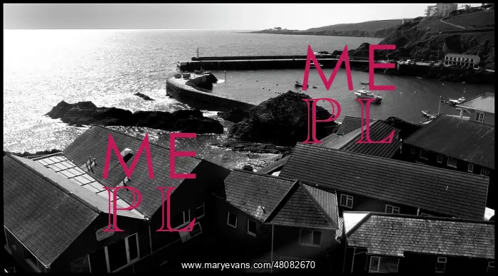  : Mevagissey Harbour, Cornwall with rooftops