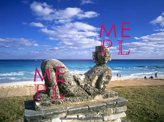  : MEXICO. Cancun. Chac Mool Statue. Pre-Columbian