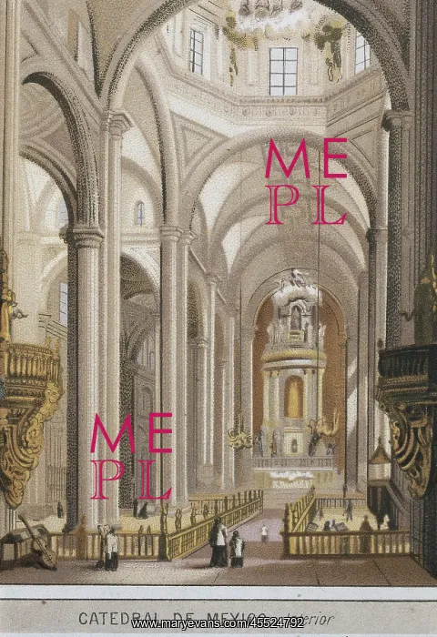 : Mexico City. Cathedral (1880). Litography : Mexico City. Cathedral (1880). Litography