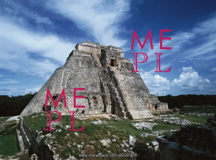 : Mexico. Uxmal. Pyramid of the Magician : Mexico. Uxmal. Pyramid of the Magician