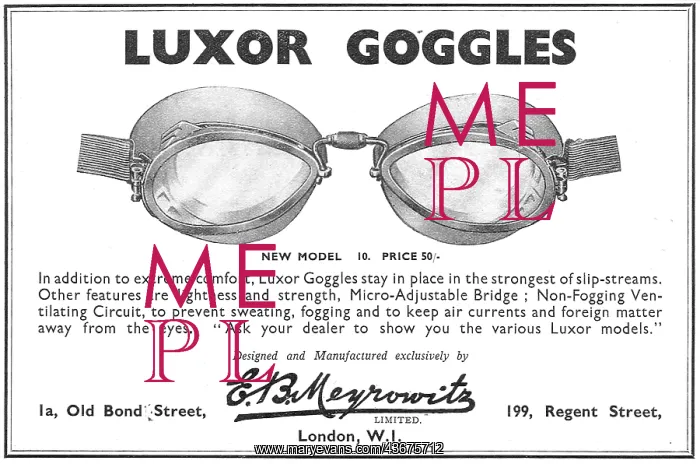 : Meyrowitz Luxor Model 10 Flying Goggles : Meyrowitz Luxor Model 10 Flying Goggles
