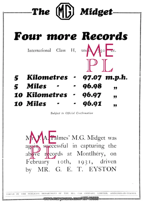  : MG Midget 1931