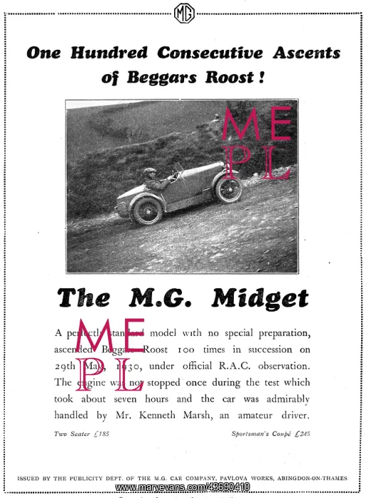 : MG Midget Beggars Roost 1930 : MG Midget Beggars Roost 1930