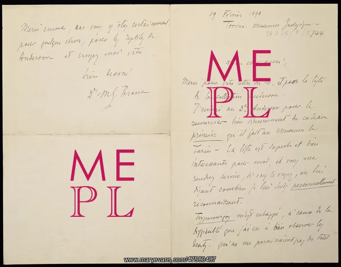 : M.G. Peracca to G.A. Boulenger : M.G. Peracca to G.A. Boulenger